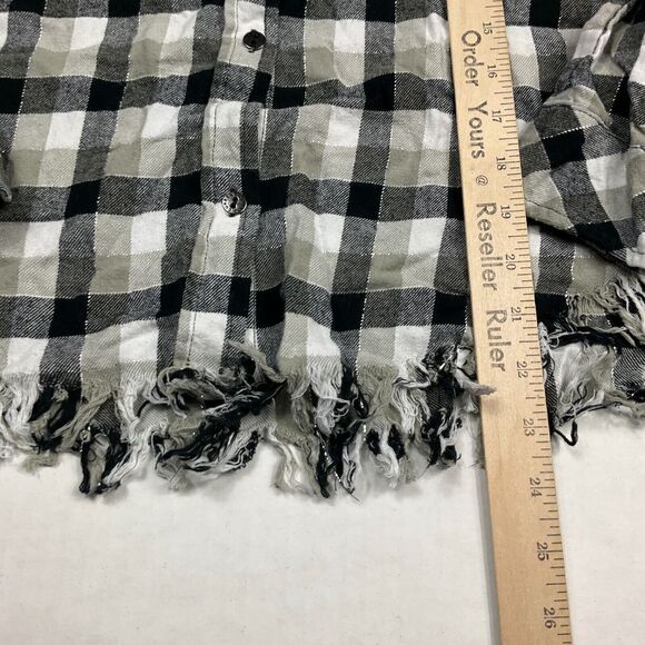 Current Elliott Womens Flannel Button Down Shirt Plaid Long Sleeve Top Size 0 - Picture 6 of 12